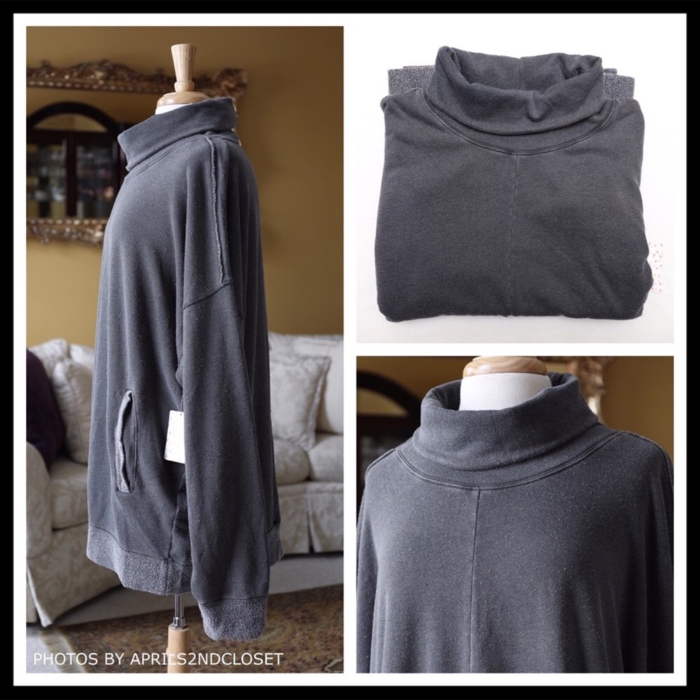 FREE PEOPLE COZY OVERSIZED PULLOVER POCKETS TUNIC - Picture 4 of 8